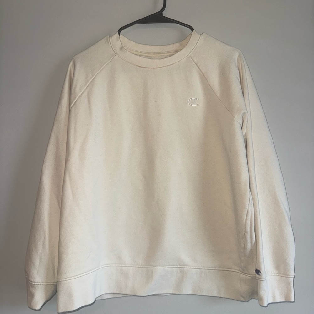 Champion Men's Off-White Crewneck Sweater